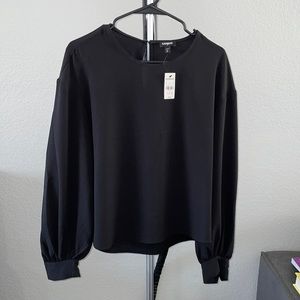 Express long sleeve blouse, black, size M